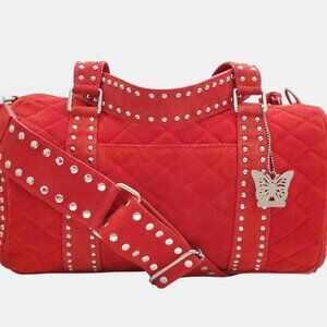 Suede Shoulder or Crossbody Barrel Bag by Chenet L'rence